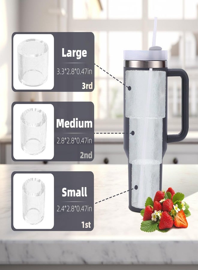 Fu Store Ice Cube Tray for Tumbler Cup 30-40 oz Tumbler 3pcs Silicone Ice Cube Molds With Lid and Bin for Chilling Cocktails Whiskey Drinks Juice Coffee Easy Fill and Release Ice Maker (Pink，40 oz) - Image 2